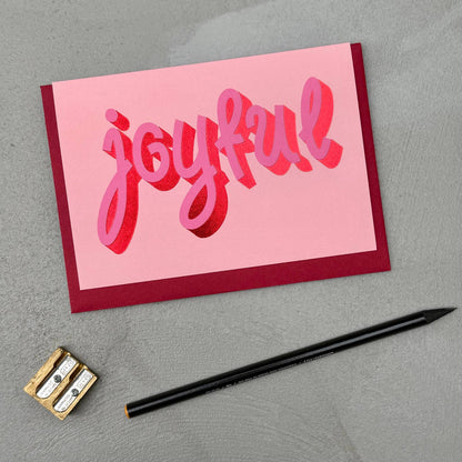 Joyful Retro Typography Christmas Card