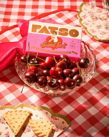 Sweet Tart 60% Dark Chocolate Bar with Cherry, Almond & Shortbread