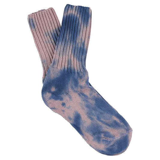 Tie Dye Socks in Indigo & Coral