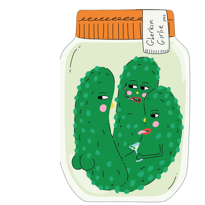 Gherkin Girlie Die Cut Greetings Card