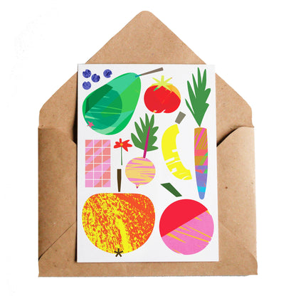 Fruits and Things Blank Greetings Card