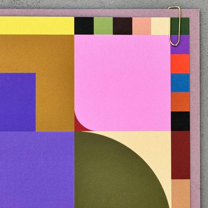 Corner Graphic Colour Block Greetings Card