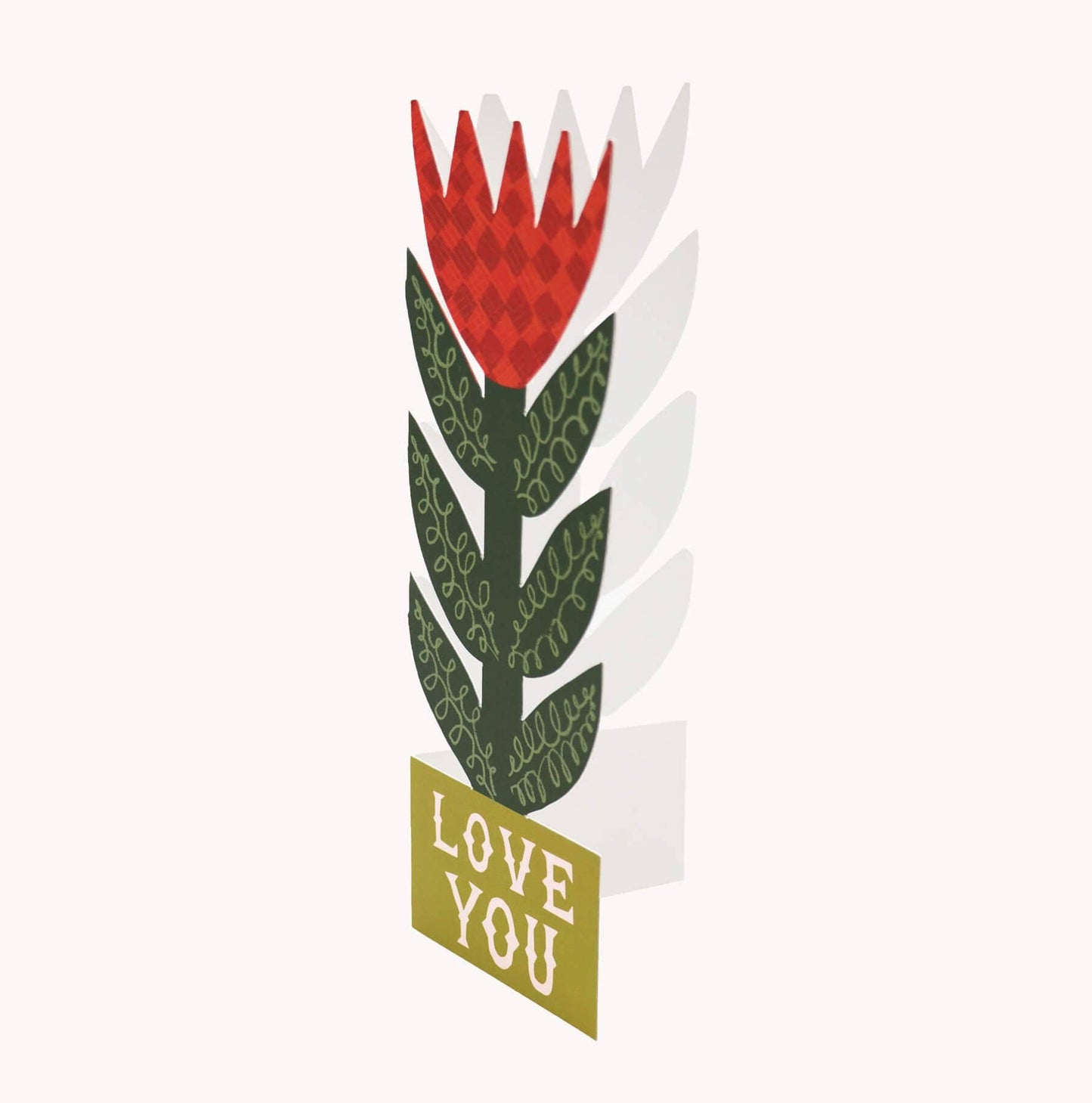 'Love You' Tall Checkerboard Lily Card