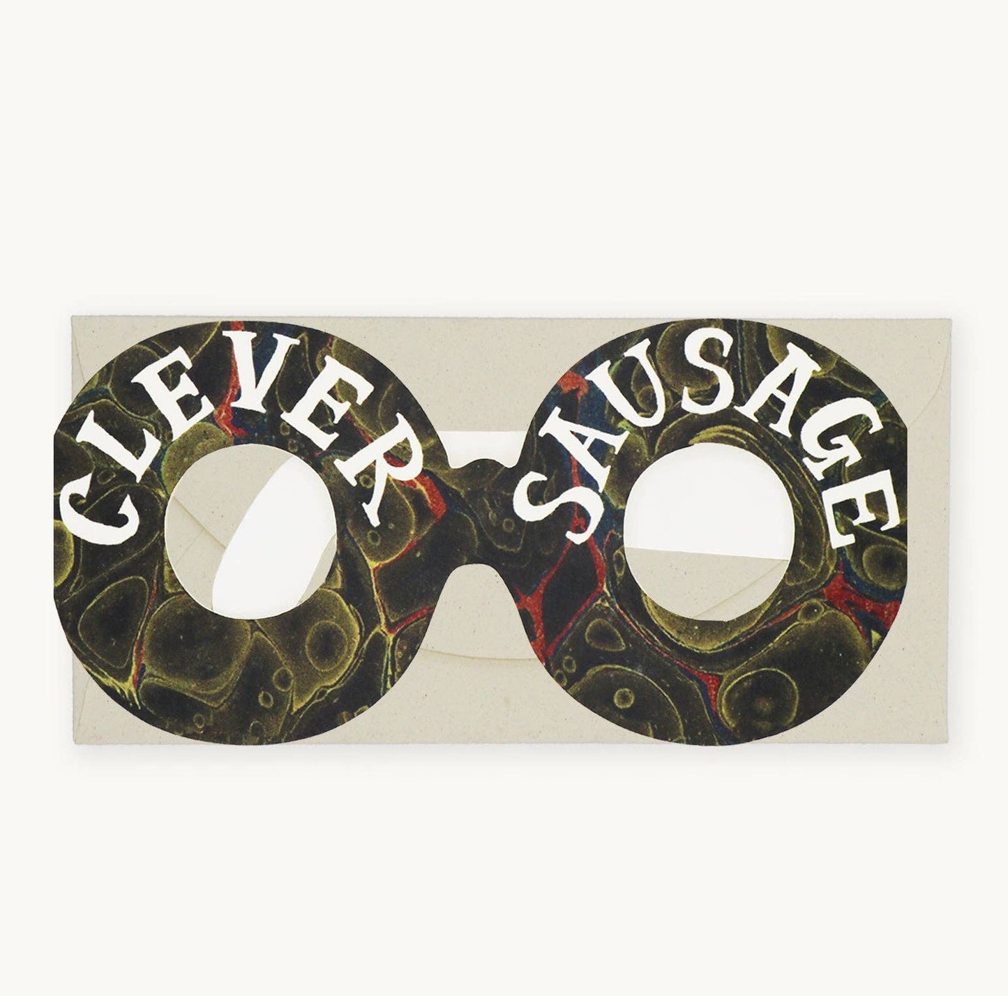 'Clever Sausage' Glasses Greetings Card
