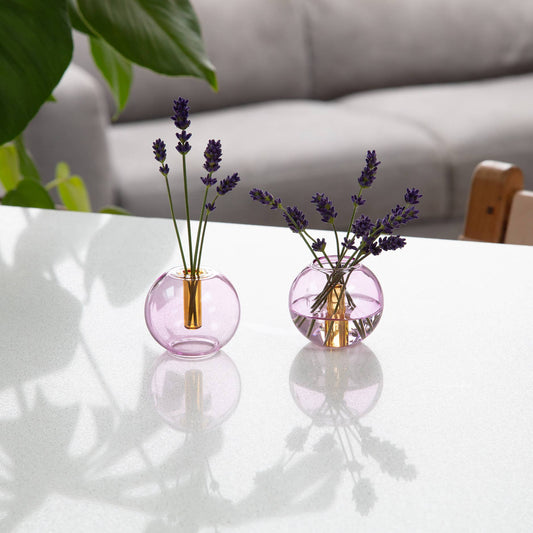 Duo Tone Mini Bubble Vase in Lilac & Peach