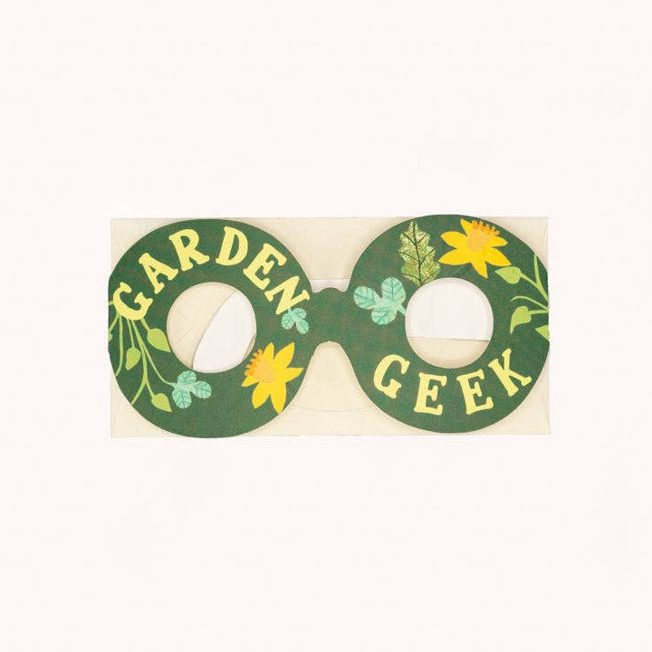 Garden Geek Glasses Greetings Card
