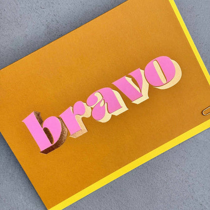 Bravo Foiled Font Greetings Card