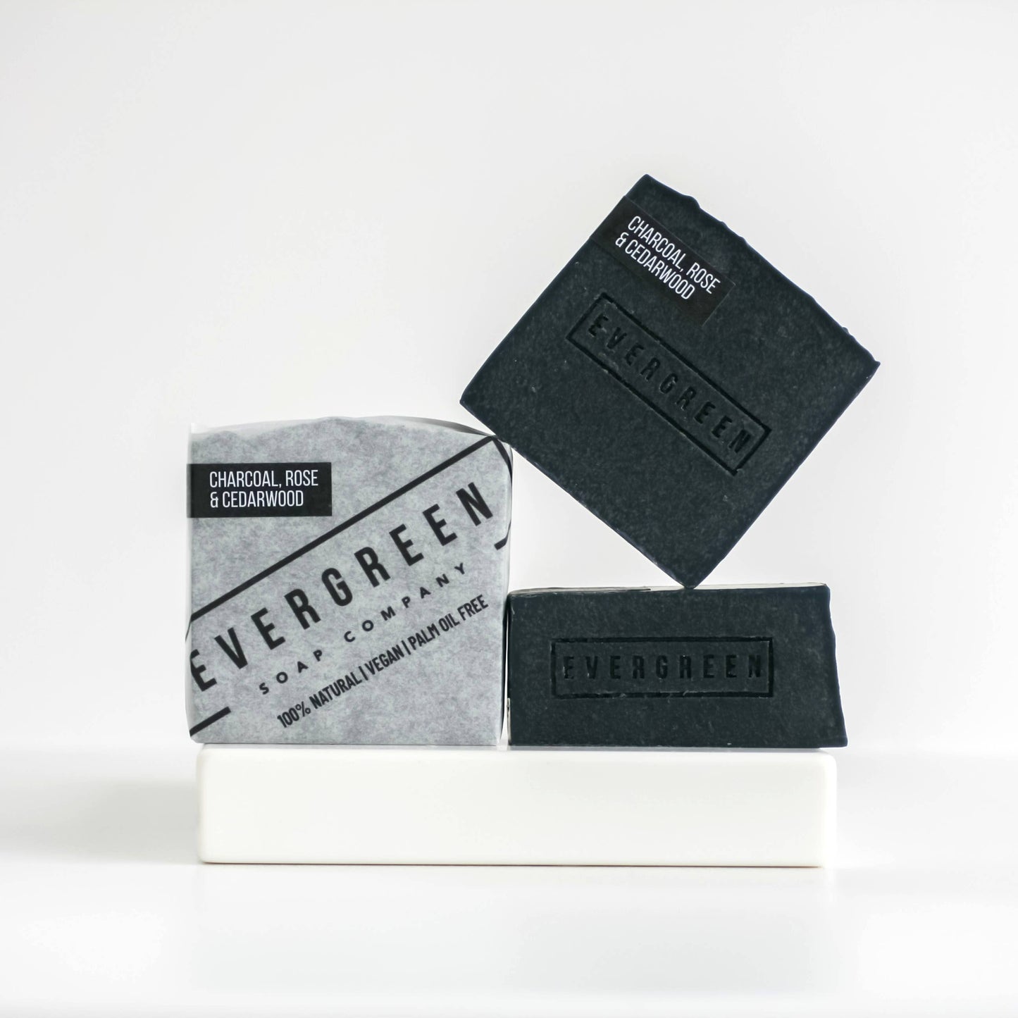 Charcoal, Rose & Cedarwood 100% Natural Soap