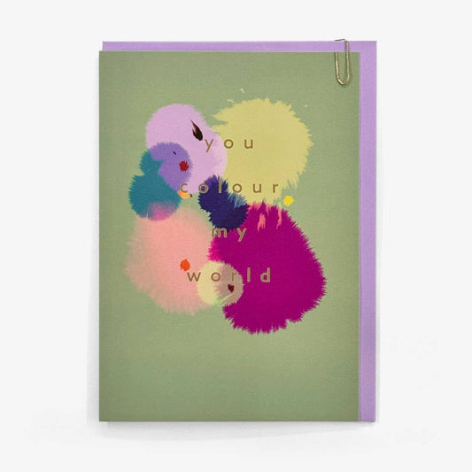 Galaxy Tie-Dye You Colour My World Greetings Card