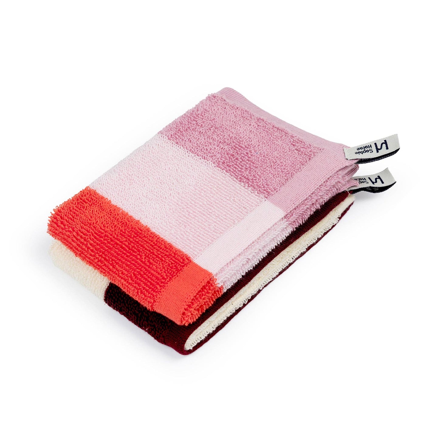 Terry Towelling Flannels in Pink/Burgundy Stripe