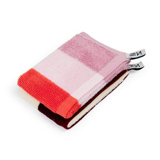 Terry Towelling Flannels in Pink/Burgundy Stripe