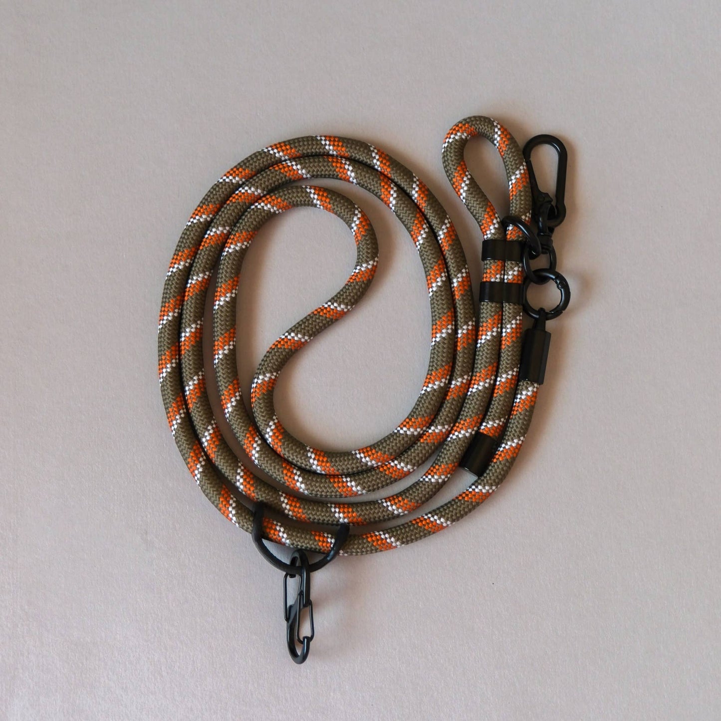Crossbody Lanyard Phone Strap in Khaki & Orange