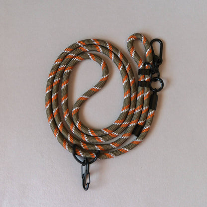 Crossbody Lanyard Phone Strap in Khaki & Orange