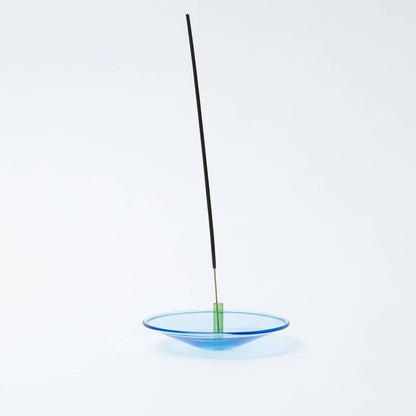 Float Glass Incense Holder in Sky & Fern