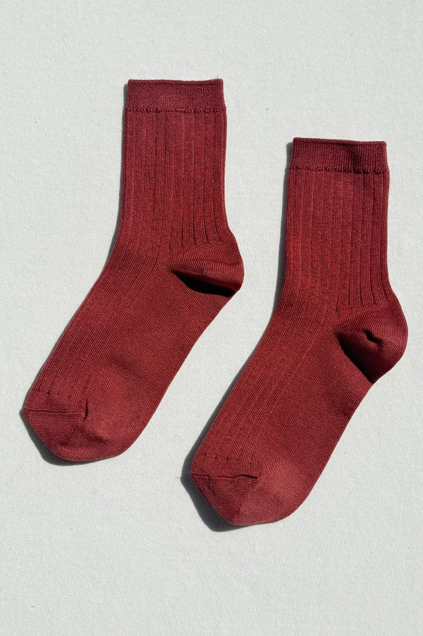 Her Socks in Terracotta