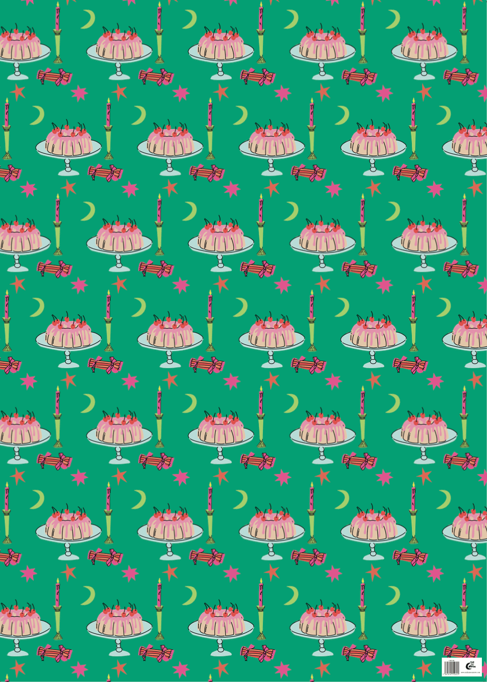 Crackers & Cake Christmas Gift Wrap Sheet