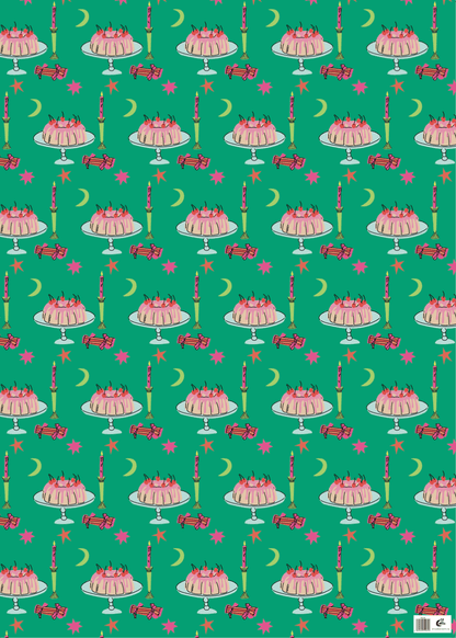 Crackers & Cake Christmas Gift Wrap Sheet