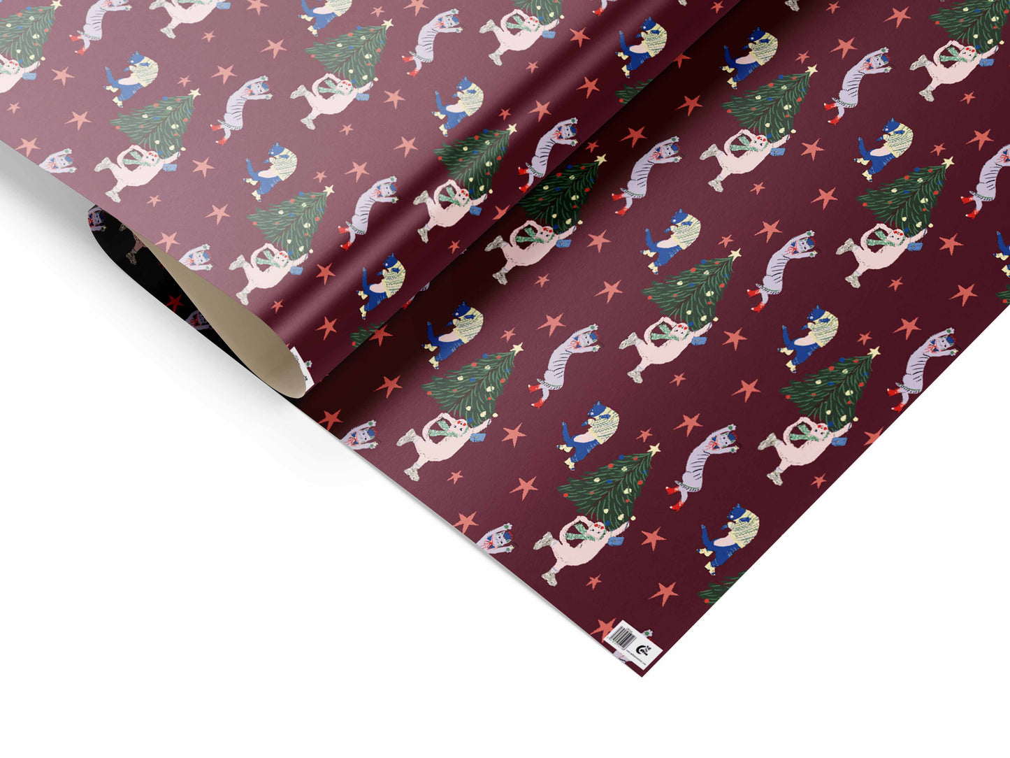 Rocking Around Cats Christmas Gift Wrap Sheet