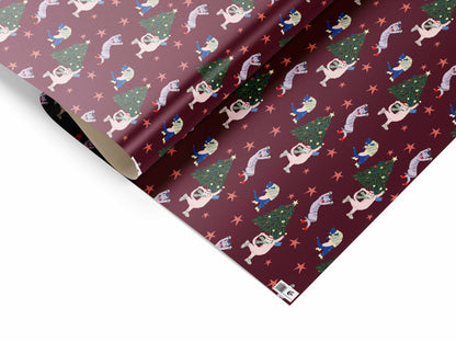 Rocking Around Cats Christmas Gift Wrap Sheet