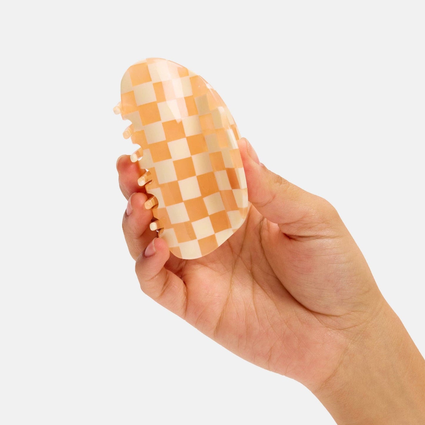 Checker Hair Claw in Frosé