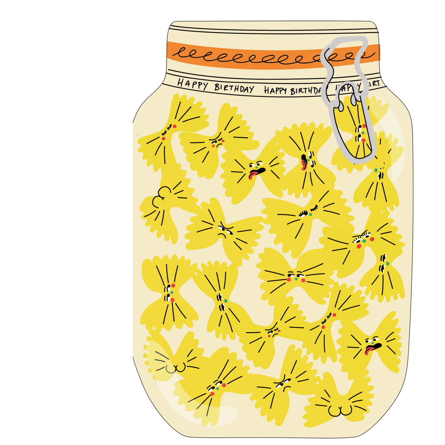 Pasta Jar Die Cut Birthday Card