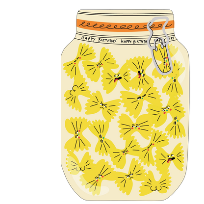 Pasta Jar Die Cut Birthday Card