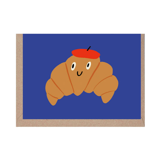 Croissant With Red Beret Mini Card