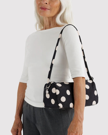 Baggu Nylon Loaf Bag in Black & Cream Polka Dot
