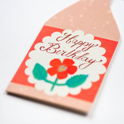 Rose Bottle Birthday Card