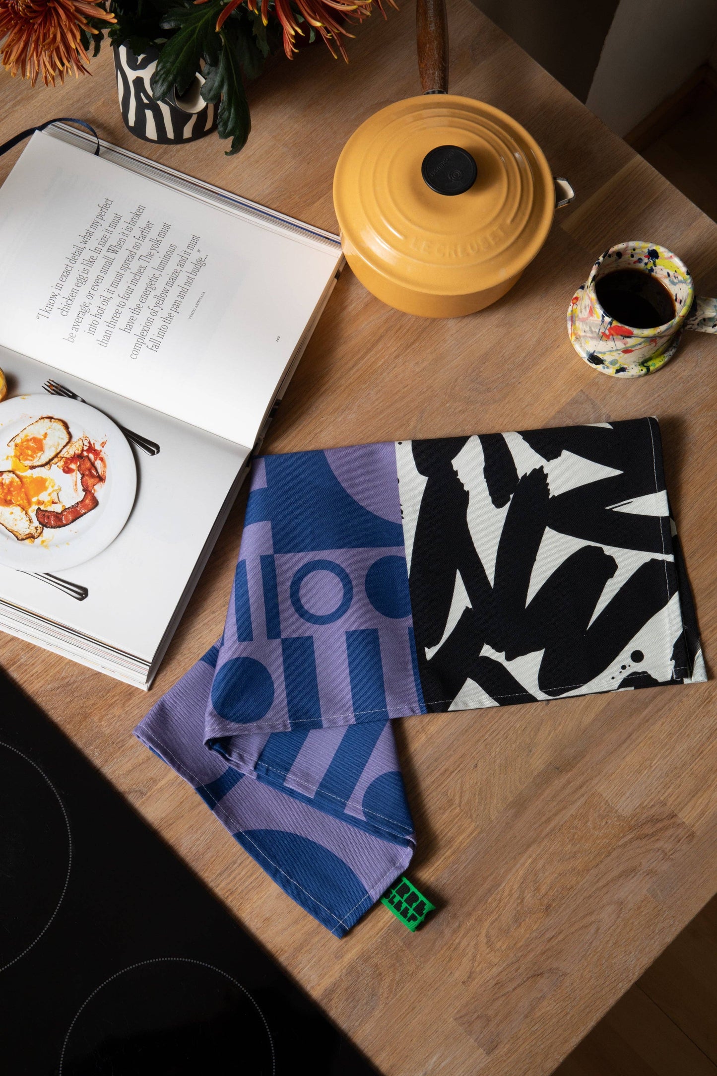 Organic Cotton Tea Towel in Blueberry