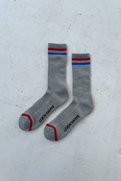 Extended Boyfriend Socks in True Grey