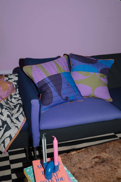 Quilted Cushion in Barbarian Cosmic