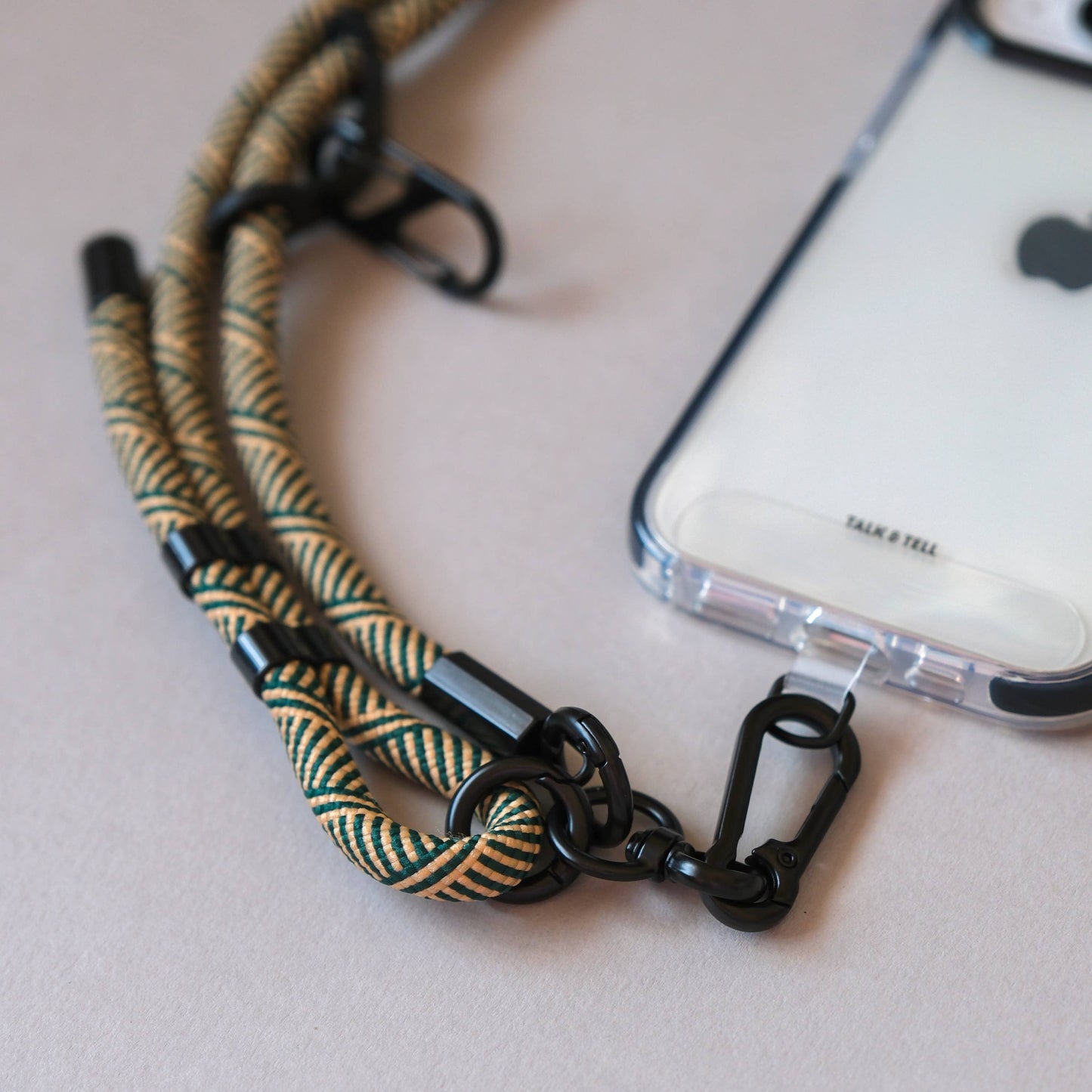 Crossbody Lanyard Phone Strap in Green & Yellow