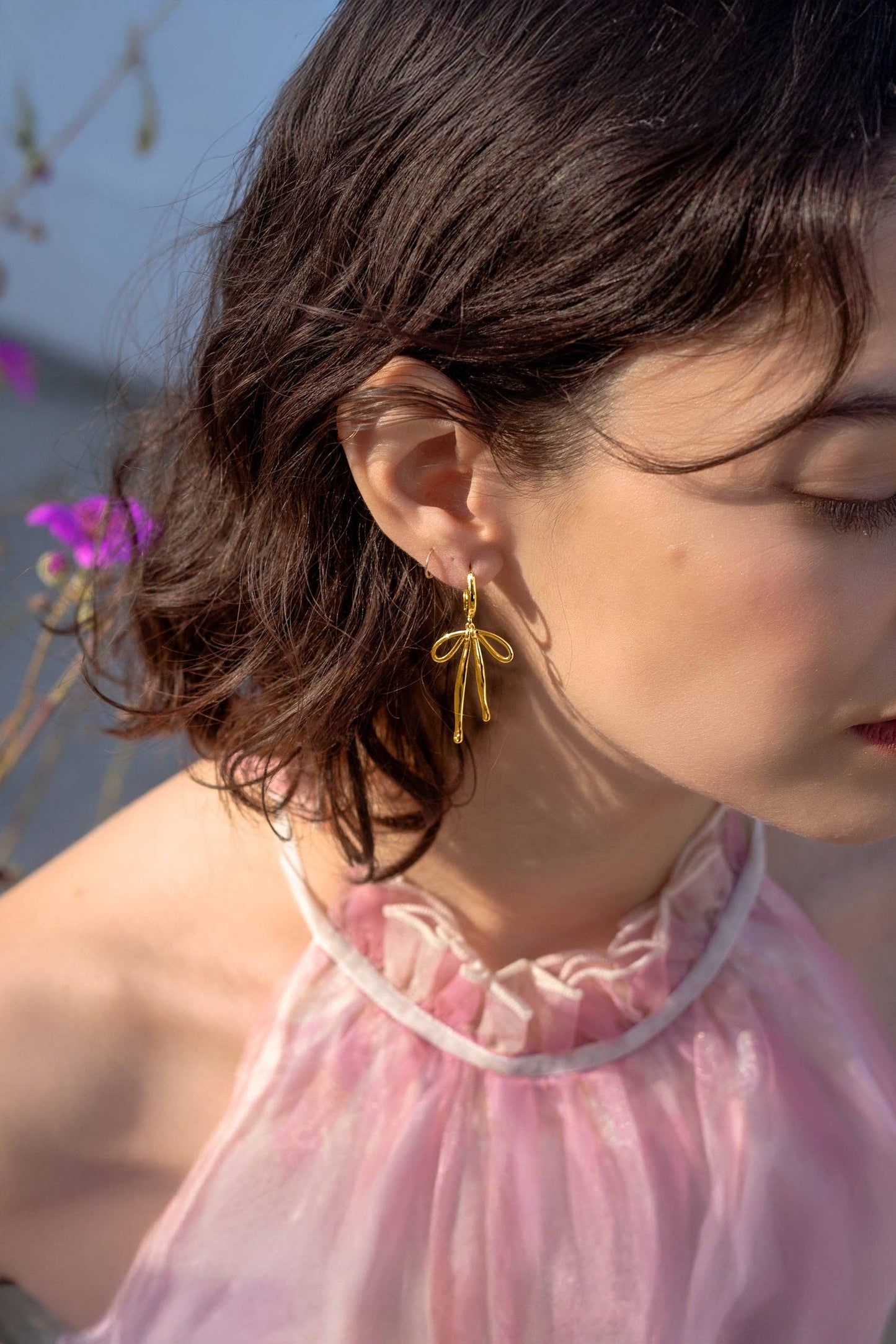 Bad to the Bow Hoops in Gold