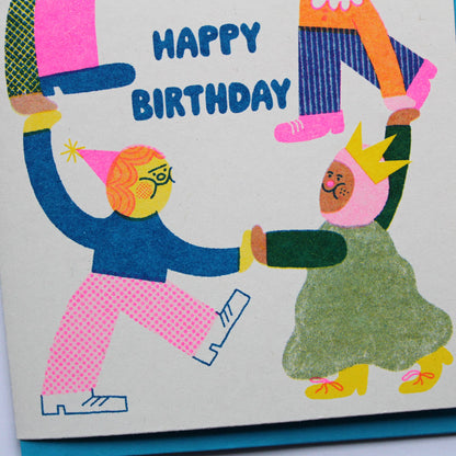 Birthday Dance Riso Print Greetings Card 