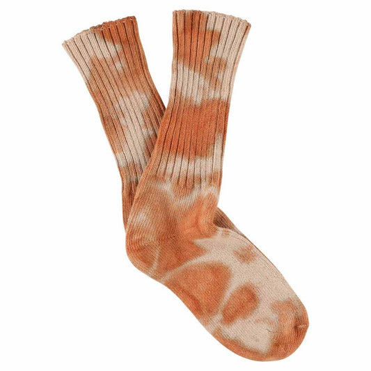 Tie Dye Socks in Rust & Pink