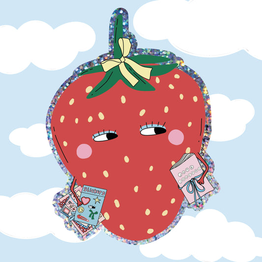 Strawberry Die Cut Vinyl Sticker
