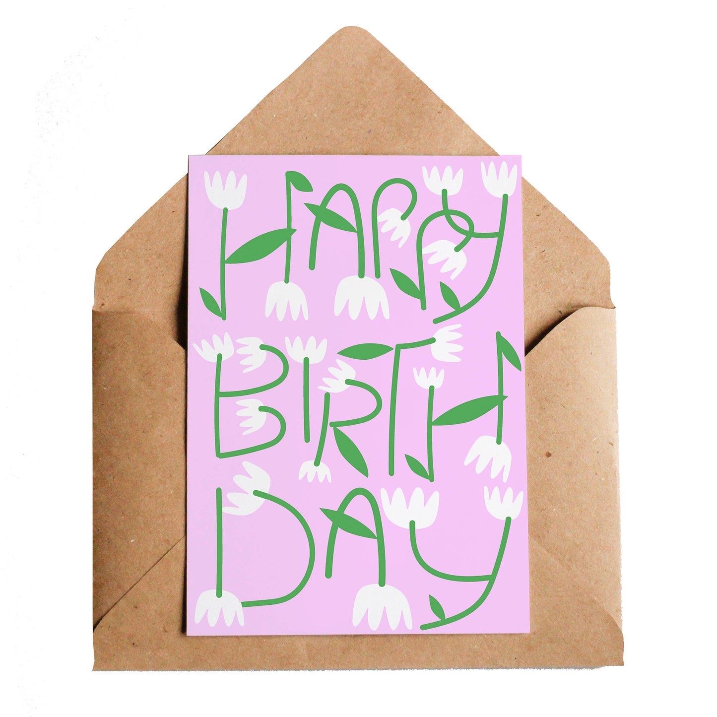 Happy Birthday Flowers Greetings Card