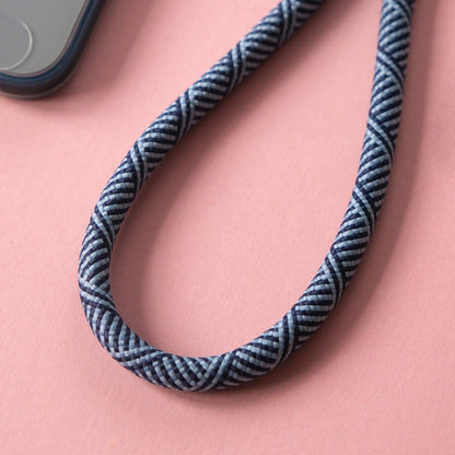 Crossbody Lanyard Phone Strap in Blue Stripe