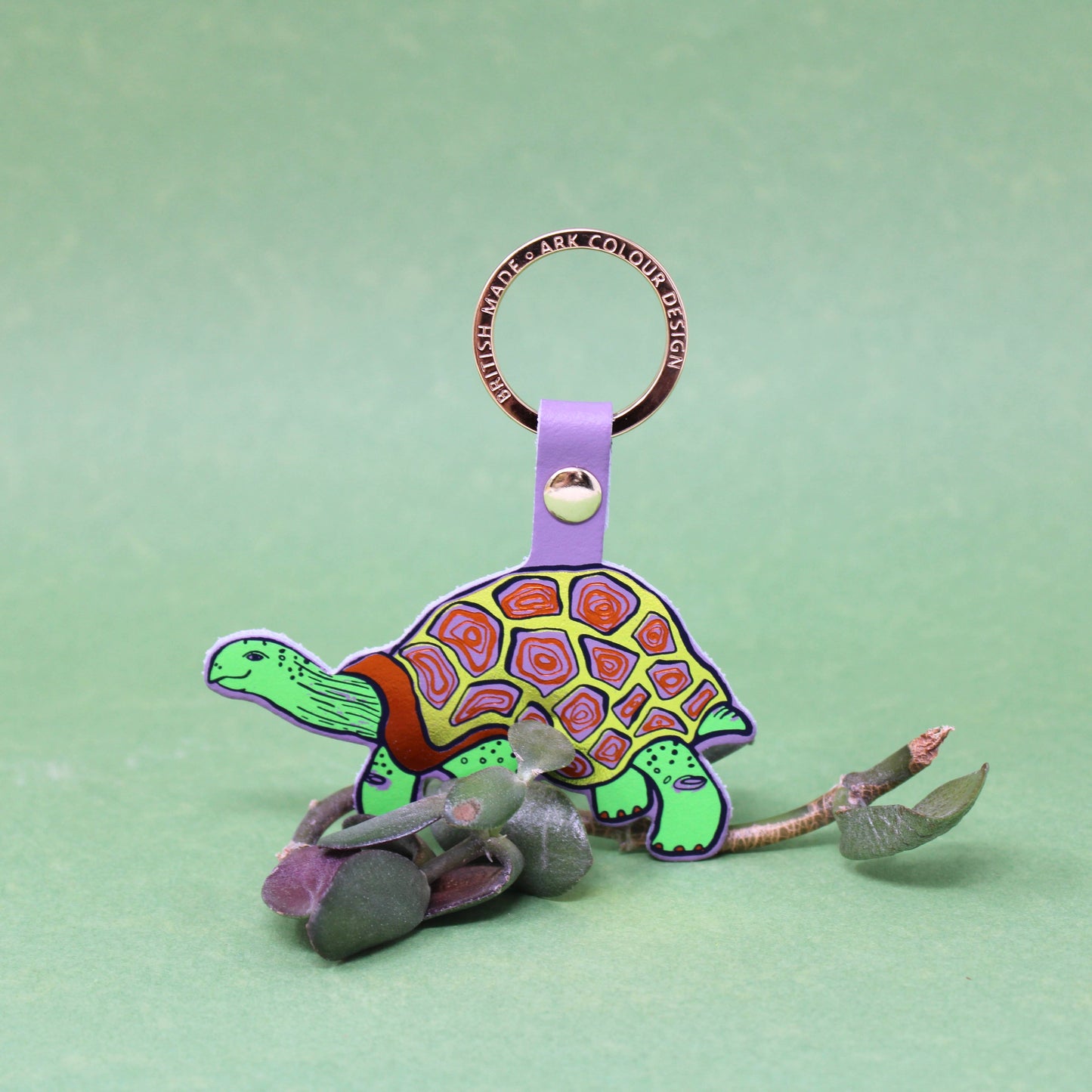 Easy Going Tortoise Leather Keyring