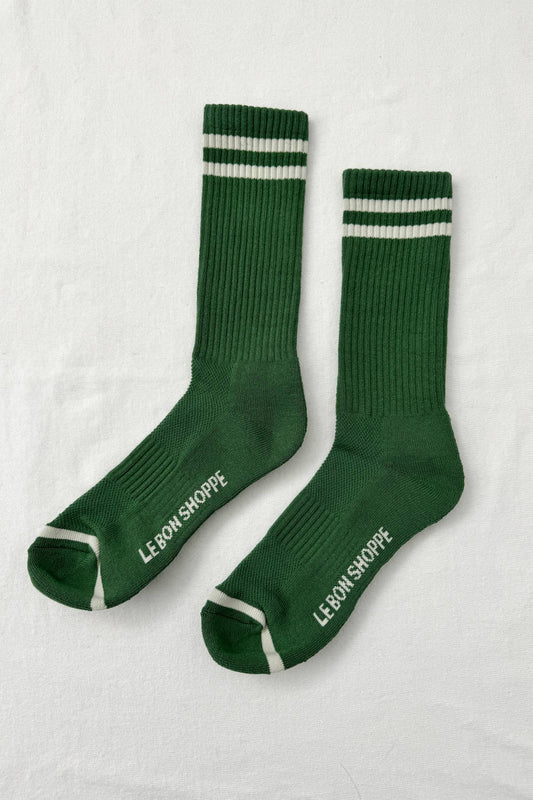 Extended Boyfriend Socks in Moss
