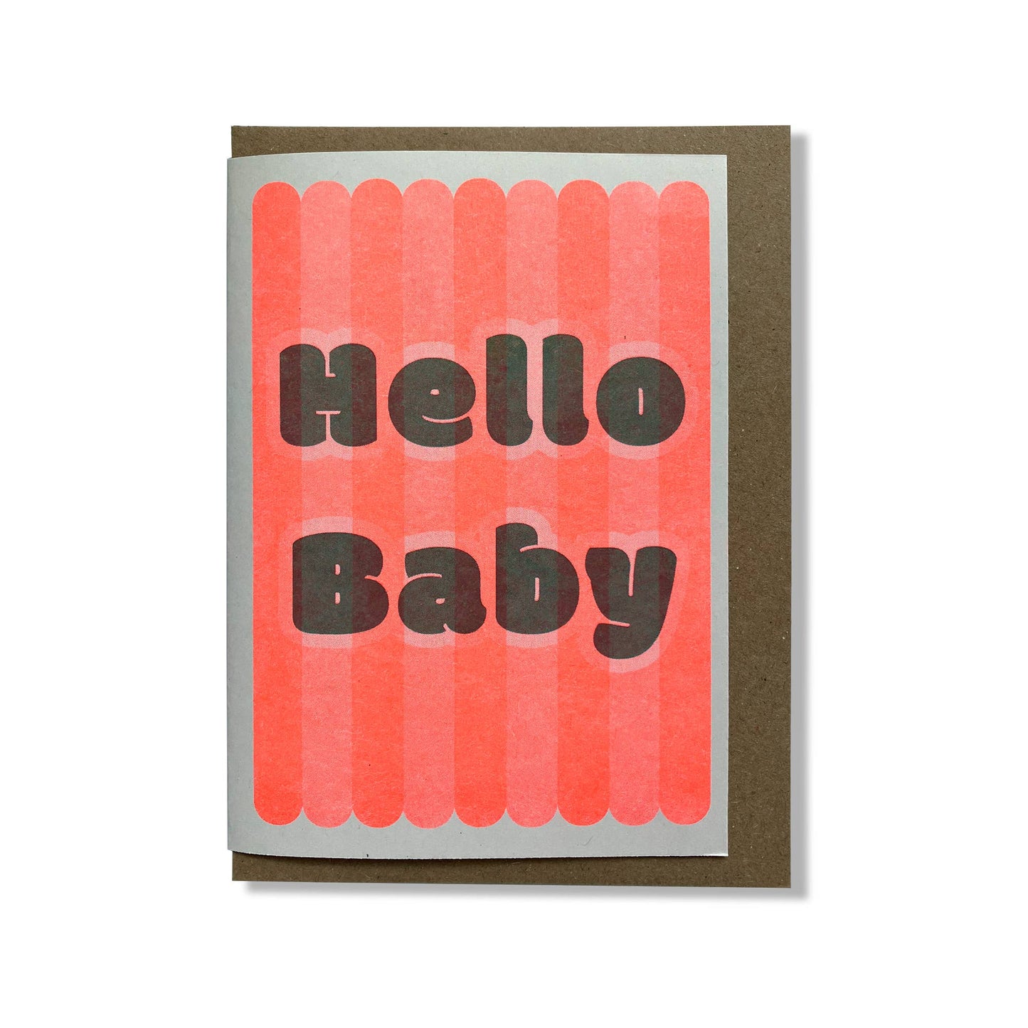 Hello Baby Riso Print Greetings Card 