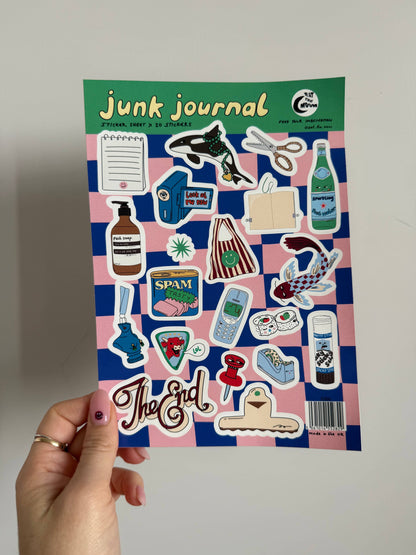 Junk Journal Design A5 Sticker Sheet