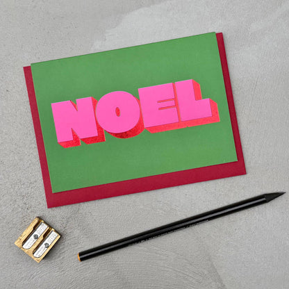 Noel Retro Typography Christmas Card