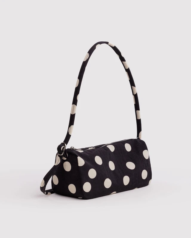 Baggu Nylon Loaf Bag in Black & Cream Polka Dot