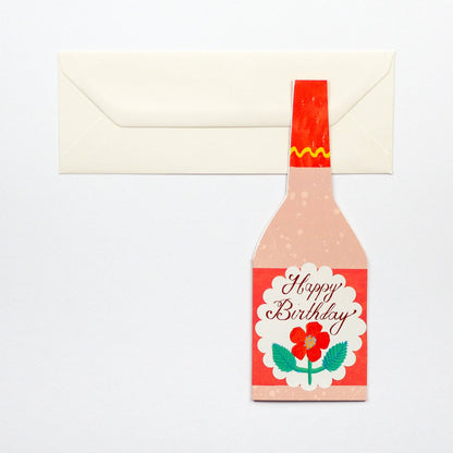 Rose Bottle Birthday Card