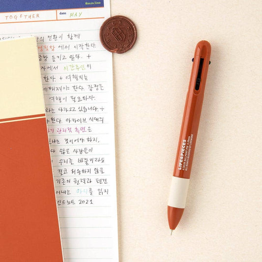 Life & Pieces 4 Colour 0.38mm Ballpoint Pen in Orange