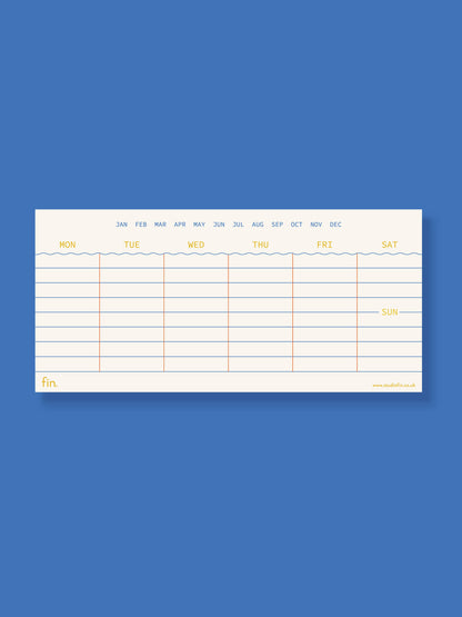Mini Undated Weekly Planner in Blues