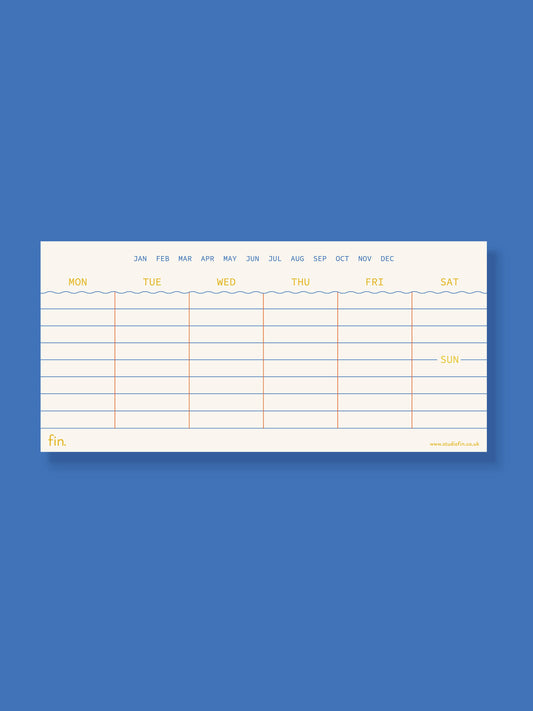 Mini Undated Weekly Planner in Blues