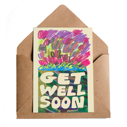 Get Well Vase Greetings Card